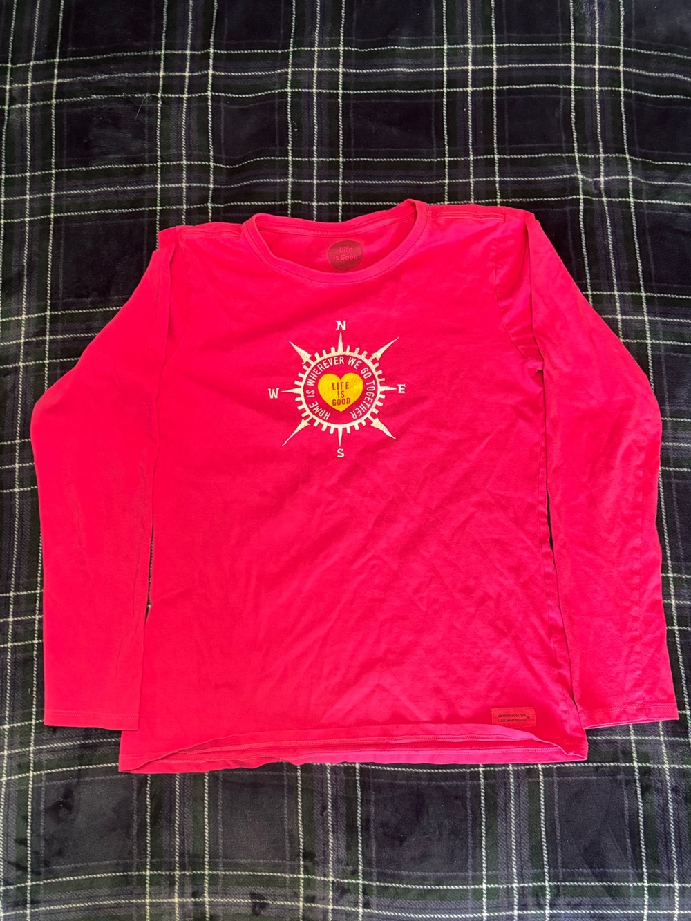 Life is Good hot pink long sleeve shirt.Size S.